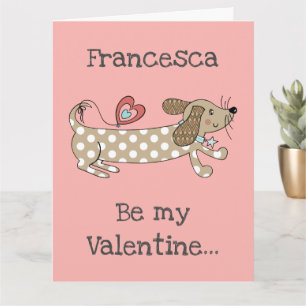 Op maat gemaakte worsthond Dachshund Valentijnskaa Kaart