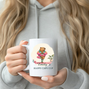 Op maat gemaakte yogacapybeker met naam koffiemok