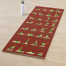 Op maat gemaakte yogamatten met gedrukte poses