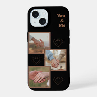 Op maat gemaakte "You & Me" fotocollage telefoonho iPhone 15 Hoesje