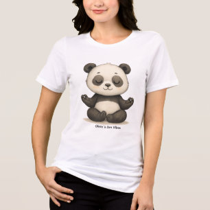Op maat gemaakte Zen Vibes Baby Panda Dames Tri-Blend Shirt