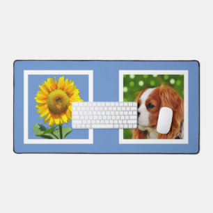 Op maat gemaakte zonnebloem en Cavalier Spaniel ho Bureaumat