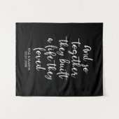 Op maat gemaakte zwart-wit huwelijksachtergrond Zo Wandkleed (Voorkant (horizontaal))