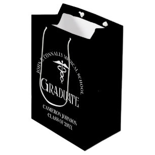 Op maat gemaakte zwarte medische school afstudeerf medium cadeauzakje