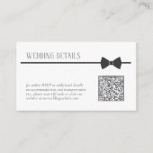 Op maat gemaakte zwarte Stropdas bruiloft website Informatiekaartje (Voorkant)