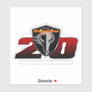 Op maat gesneden 20e Jubileum Vinyl Wit Sticker