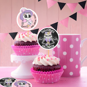 Op maat gesneden Halloween Cupcake Topper Stickers