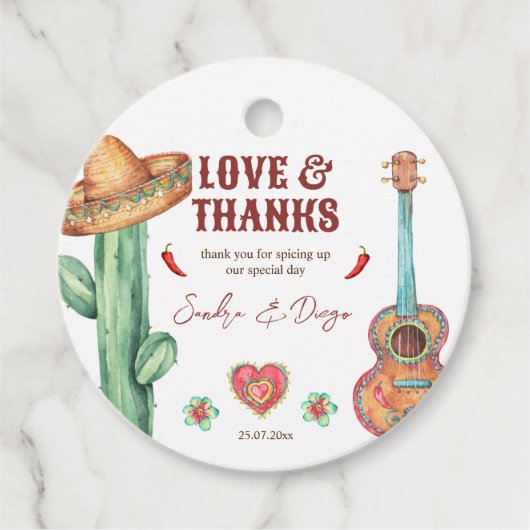 Op maat gesneden Mexicaanse festa-partij Bedankjes Labels (Voorkant)