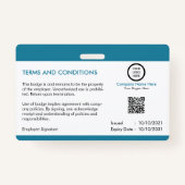 Op maat gesneden professionele werknemer-ID Badge (Achterkant)