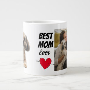 Op maat gesneden twee beste foto- en sms-hond moed extra grote beker