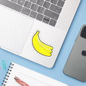 Op maat gesneden vinyl Sticker van bananen (Laptop met iPhone)