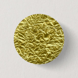Op maat goud folie-effect ronde button 3,2 cm