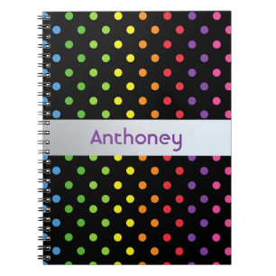 Op maat mintgroen turquoise blauw roze polka stipp notitieboek