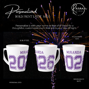 Op maat te maken 2026 Bold Print Keramische Latte  Mok