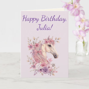Op maat te maken mooie pony's en paardenbloemen pa kaart