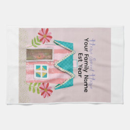 Op maat The Signature Whimsy (Roze & Turkoois) Theedoek
