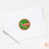 Op maat van de kerstman ronde sticker (Envelop)