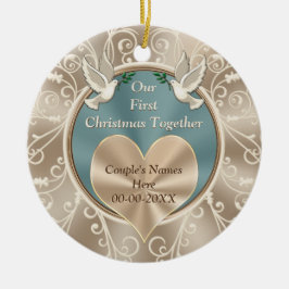 Op maat van ons eerste kerstfeest keramisch ornament