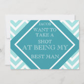 Op mijn beste man Aqua Blue Zigzag Pattern Kaart (Voorkant)