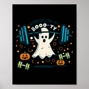 Op mijn Booty Funny Booty Halloween Ghost Workout Poster