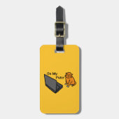Op Mijn Computer Grappige Computer Oranje Kat Meme Bagagelabel (Voorkant verticaal)