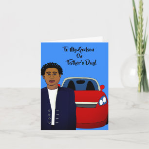 Op mijn Godson African American Vaderdag Kaart