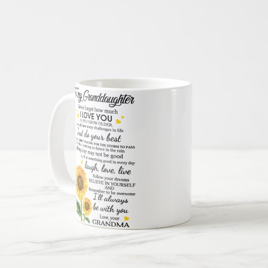 Op mijn kleindochter koffiemok (Voorkant links)