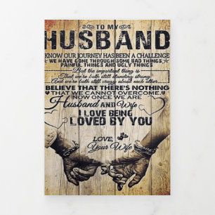 Op mijn man Birthday Gift aan Husband Drieluik Aankondiging