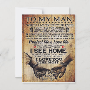 Op mijn man   Birthday Gift aan Husband   Kaart