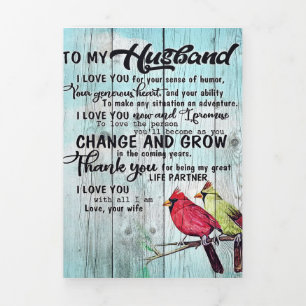 Op mijn man   Gepersonaliseerd perfect cadeau Drieluik Aankondiging