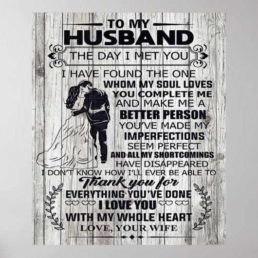 Op mijn man | Lovely Husband Gift Poster (Voorkant)