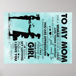 Op mijn moederontwerp   Brief aan mama Poster