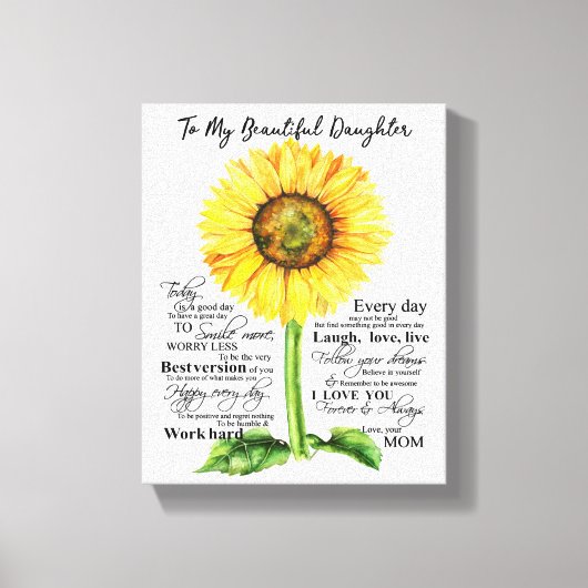 Op mijn mooie dochter canvas afdruk (Voorkant)