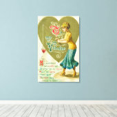 Op mijn Valentijn vrouw Canvas Afdruk (Insitu (Houten vloer))