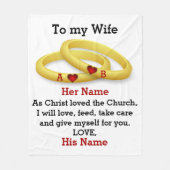 Op mijn vrouw voor haar trouwkoppel monogram fleece deken (Voorkant)