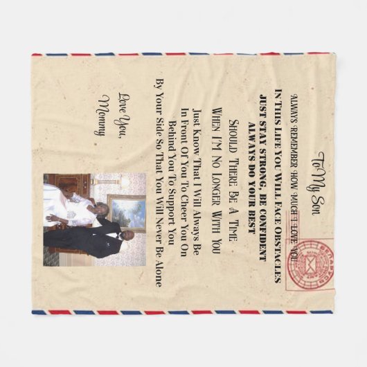 Op mijn zoon fleece deken (Voorkant (Horizontaal))