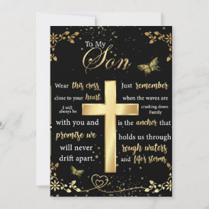 Op mijn zoon Gift, Butterfly Lover, Floral Son Let Feestdagenkaart