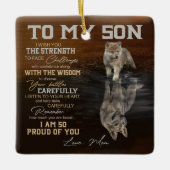 Op mijn zoon keramisch ornament (Voorkant)