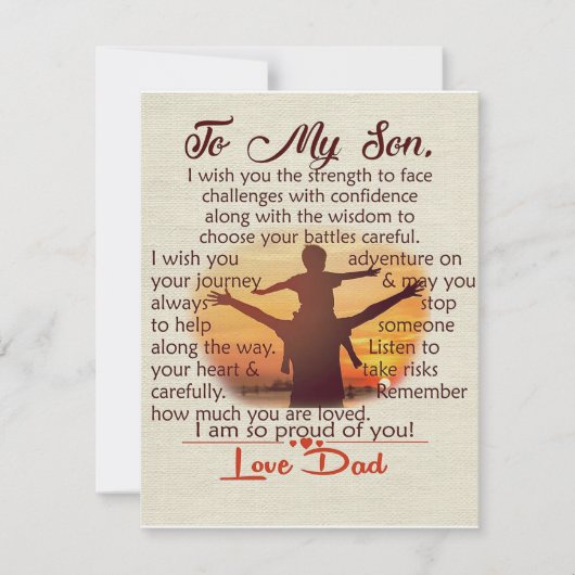 Op mijn zoon | Lovely Letter to Hem | Kaart (Voorkant)