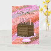 Op mijn zuster | Fijne verjaardag Kaart (Gele Bloem)
