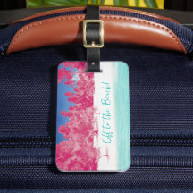Op naar het strand! Gepersonaliseerd Bagagelabel