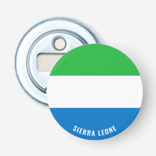 Op naar Sierra Leone! Prachtig patriottisch Button Flesopener