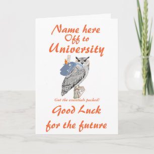 Op naar University Best Wish, Uil, naam vooraan to Kaart