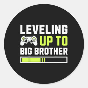 Op Niveau Brengen Naar Grote Broer - Grappige Game Ronde Sticker