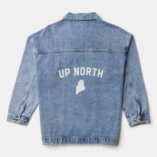 Op NoordMaine tekst Denim Jacket