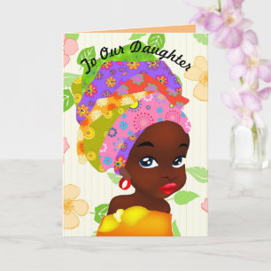 Op onze dochter African Girl Birthday Kaart