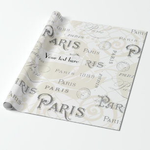 Op Paris Gebaseerd Trouwfeest Vintage Aanpasbaar Cadeaupapier