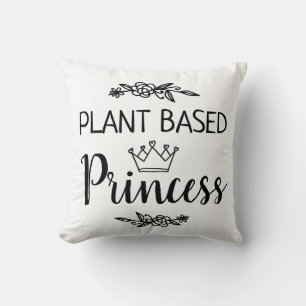 Op plant gebaseerde Prinses vegan floral met kroon Kussen