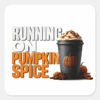 🎃 Op pompoengewürz lopend herfst halloween citaat Vierkante Sticker