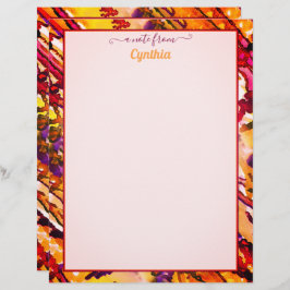 Op printers afgestemde Oranje en rode Abstracte Wa Briefhoofd